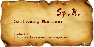 Szilvássy Mariann névjegykártya